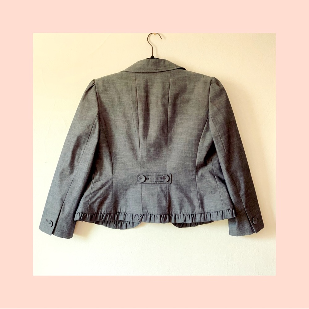 LOFT ruffle chambray blazer - Picture 4 of 4
